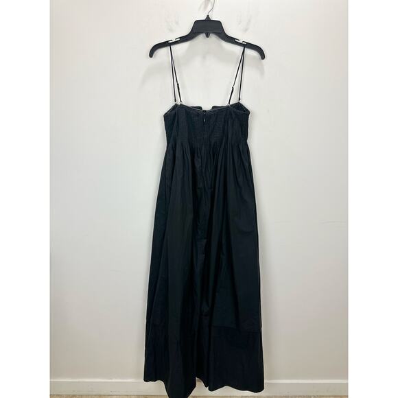 J.Crew Collection Strapless Notched Maxi Dress Cotton Formal Black US 4 NWT - Picture 7 of 13